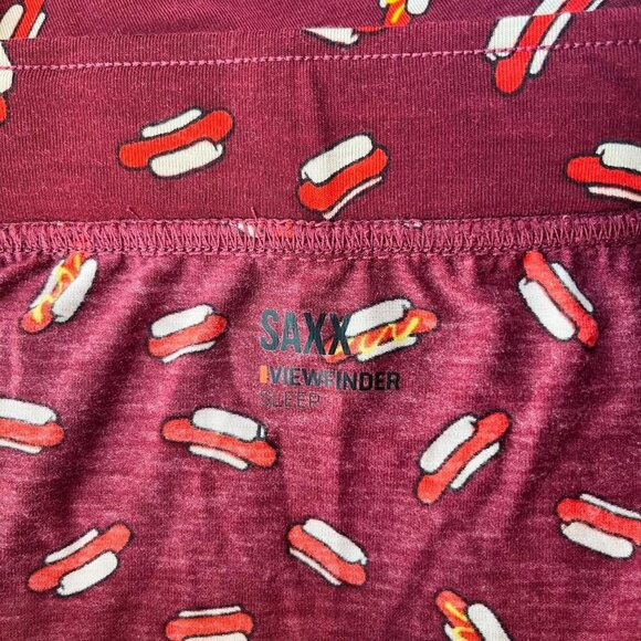 NWT Saxx Sleep Pant Viewfinder Merino Wool Pajama PJ Hotdog Hot Diggity- Red, L - Picture 5 of 5